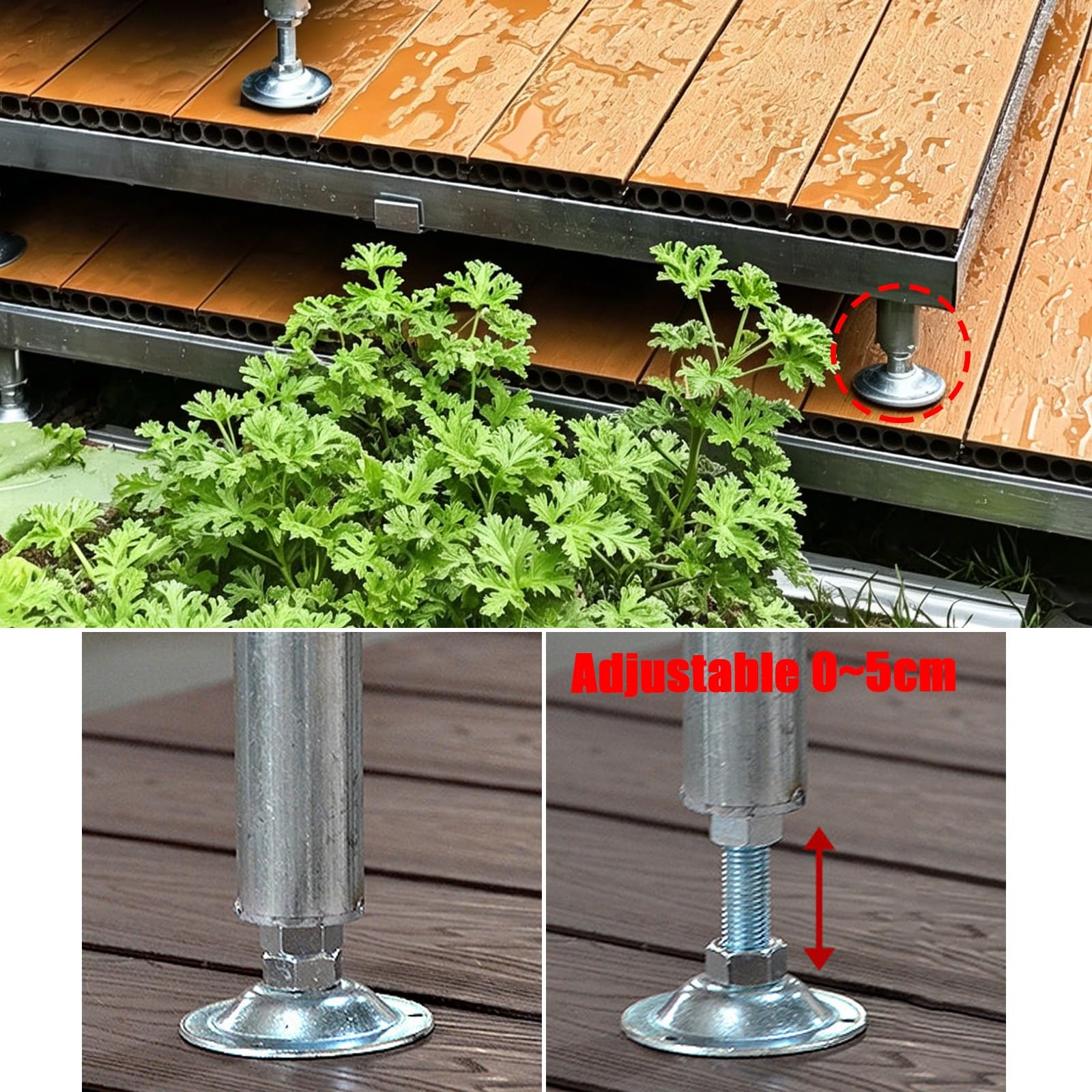 Suelo De Patio con Plataforma De Cubierta Flotante: Tableros De Cubierta Modulares Entrelazados, con Pies De Altura Ajustable, For Patio, Jardín(Gray)