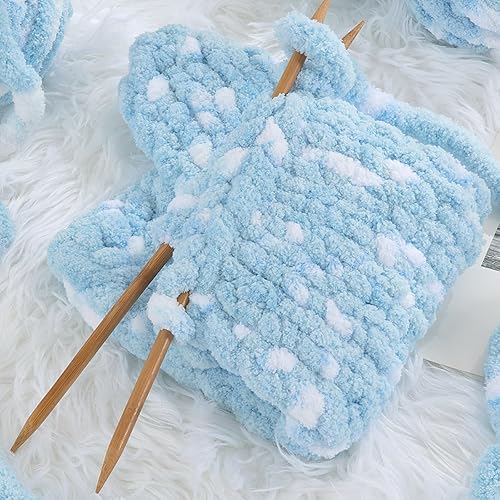 Miniatura 4 de HOMBYS Hilo de felpilla grueso para tejer a mano, hilo grueso de felpa esponjosa para tejer con el brazo, hilo gigante súper voluminoso, hilo