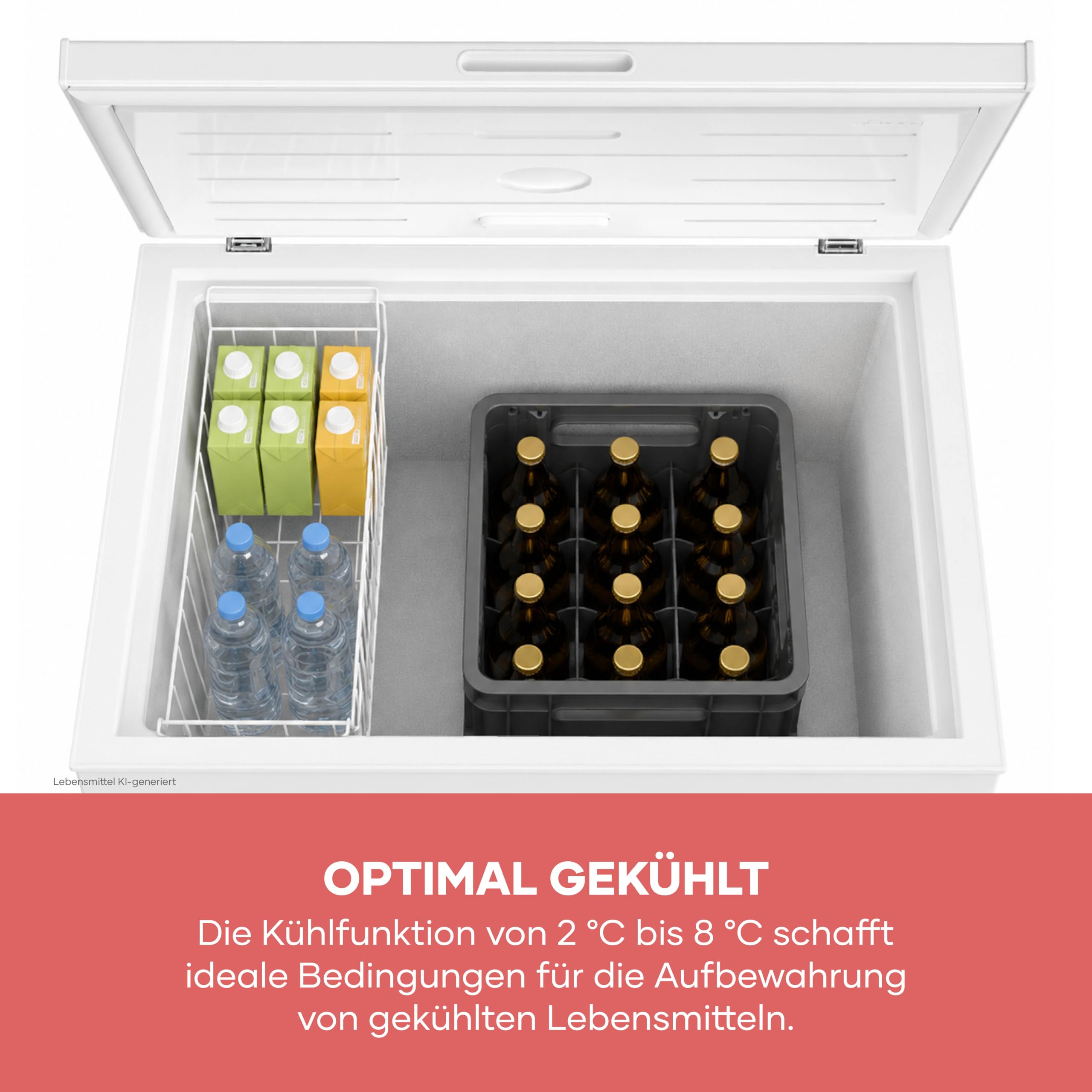 Severin Gefriertruhe, 200L, 4-Sterne-Gefrieren, -24°C, Inverter, 39 dB | Geringe Lautstärke, Freistehend, Energieeffizienzklasse C, Inverter, 32 kg, 98,0 x 54,6 x 82,5 cm, freezer, weiß, 8849