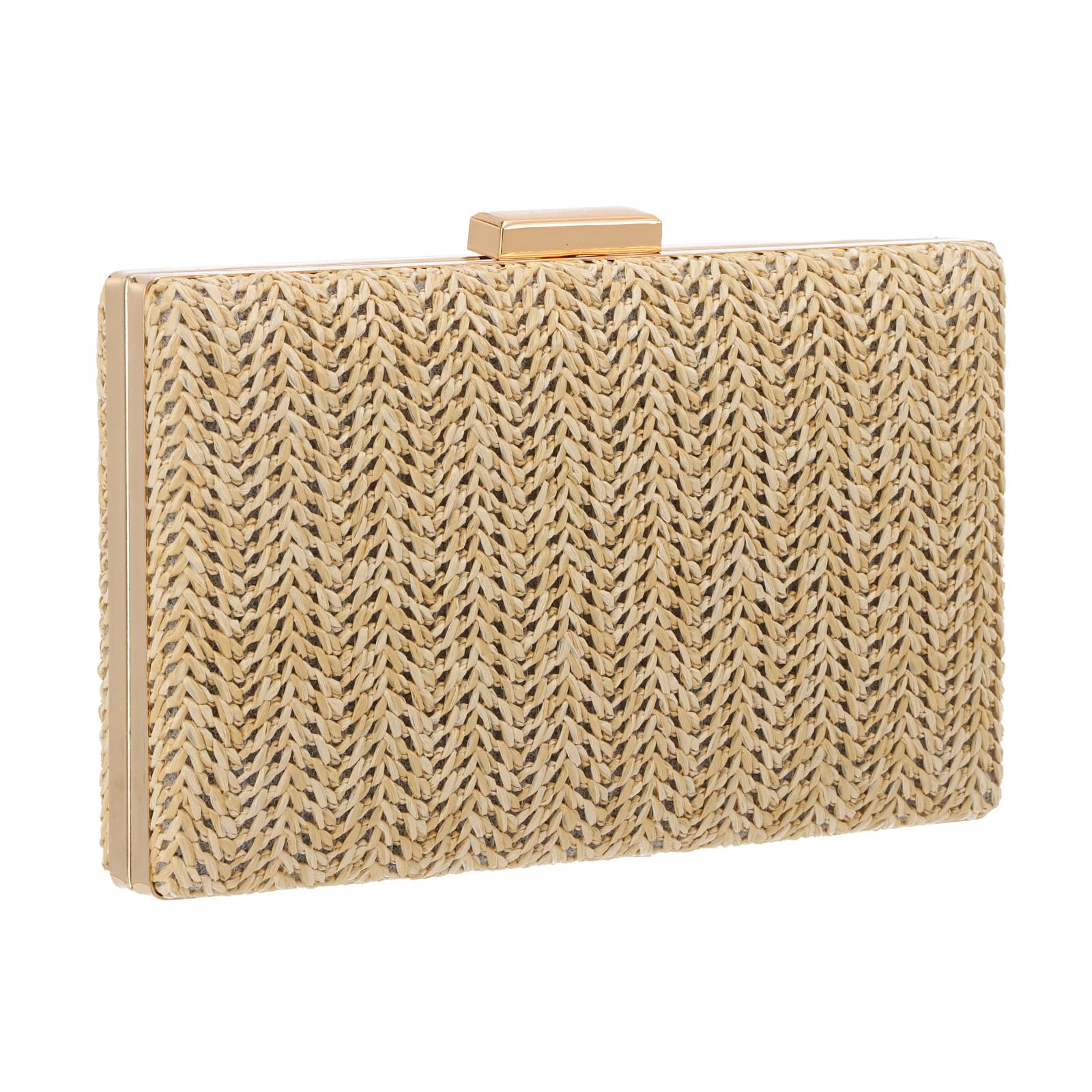 EVEOUT Słomiana kopertówka dla kobiet lato Boho Clutch łańcuszek na wesele impreza pleciona torba na ramię plaża wakacje