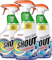 Shout Advanced Laundry Stain Remover Gel Spray - 70% More Power for Stubborn Set-In Stains, 22oz Pack of 3