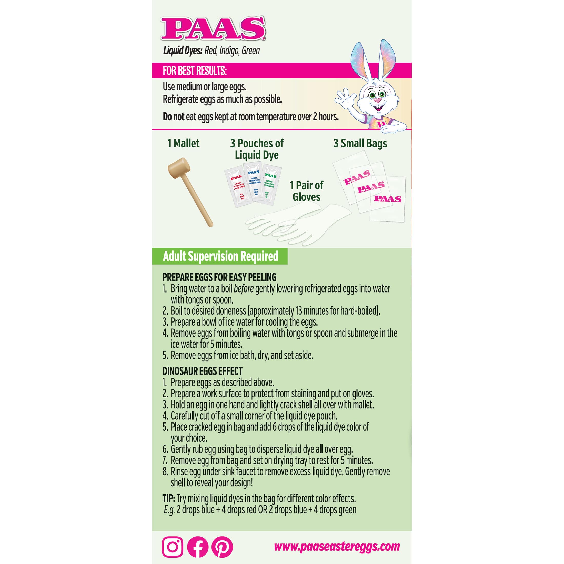 PAAS Dinosaur Eggs Easter Egg Decorating Kit – Fun & Creative Dinosaur Crack, Dye, and Peel Designs for Easter Eggs with Liquid Dyes and Tools