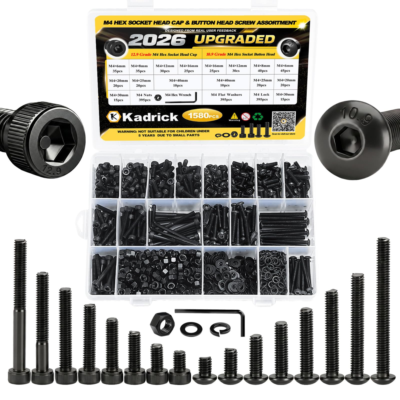 Stainless Steel Screw Assortment Kit - 920 Pcs #4-40 to #10-24 -7 Stainless Steel Screw Assortment Kit - 920 Pcs #4-40 to #10-24 -7
