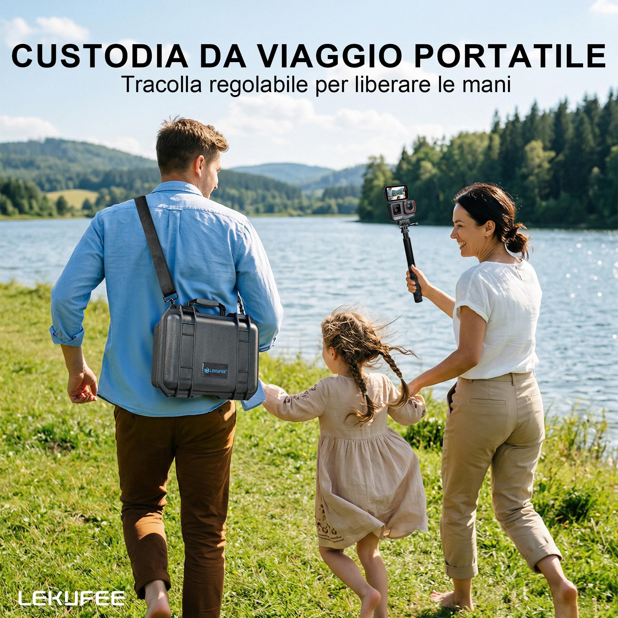 LEKUFEE Custodia Rigida Impermeabile per Insta360 Ace Pro 2/Insta360 Ace Pro/Insta360 Ace/Camera d'azione impermeabile e altri accessori (solo Valigia)