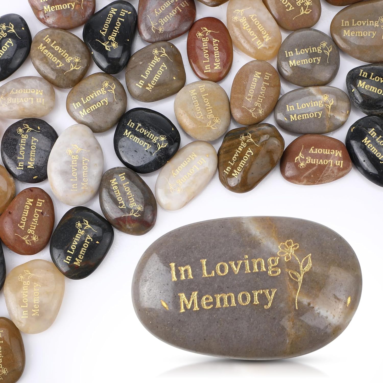 Best Garden Memorial Stones Review: 36 In Loving Memory River Rocks for Backyard Remembrance