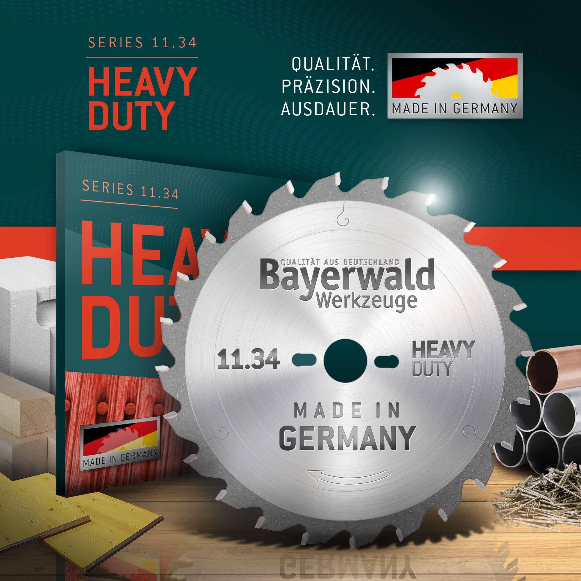 Bayerwald - Hoja de sierra circular HM, diámetro 210 mm x 2,8 mm x 30 mm, diente plano trapezoidal (54 dientes), orificios secundarios: 2/7/42, para uso universal en sierras circulares de mano
