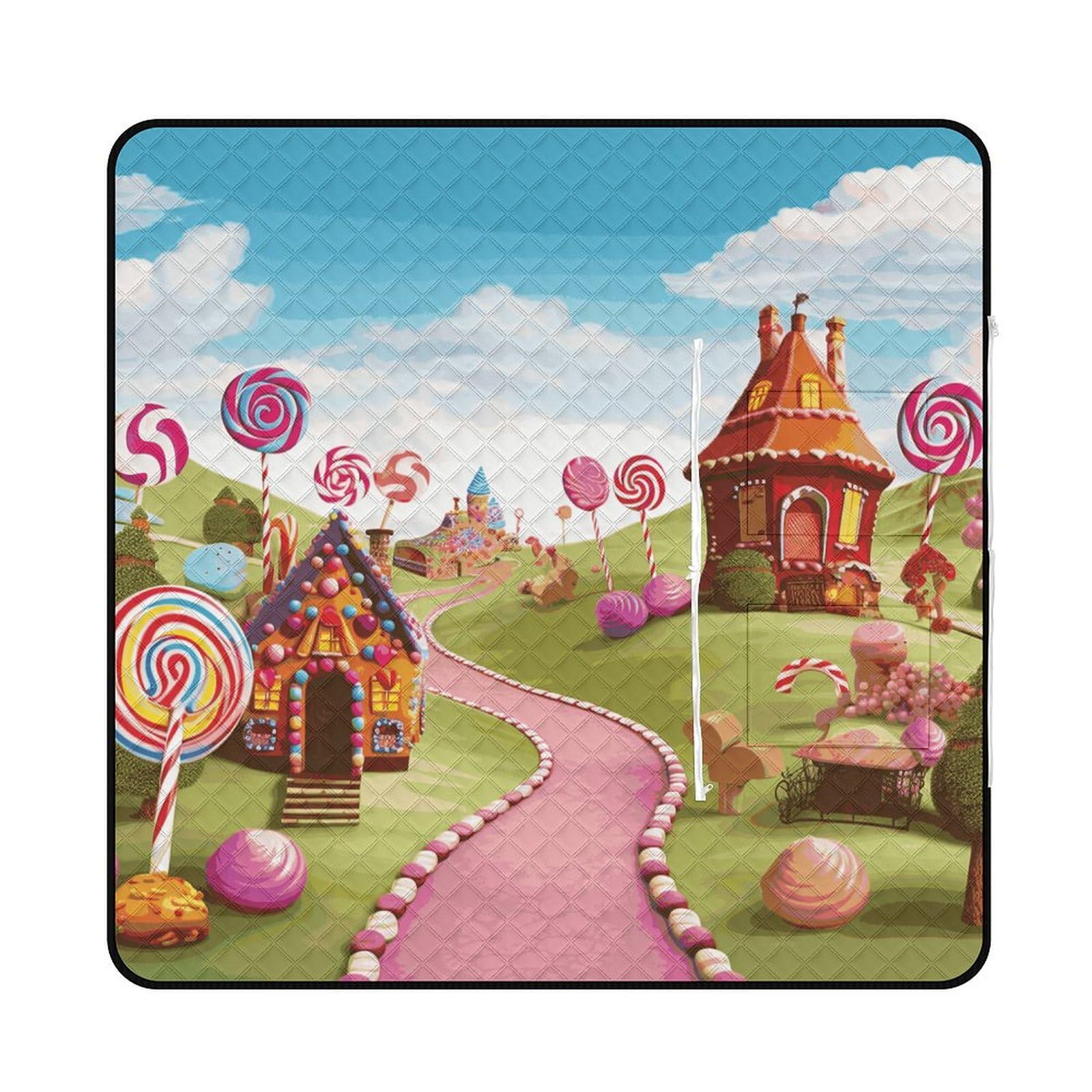 Couverture de pique-nique imperméable Candy Land pour vos sorties au parc en famille
