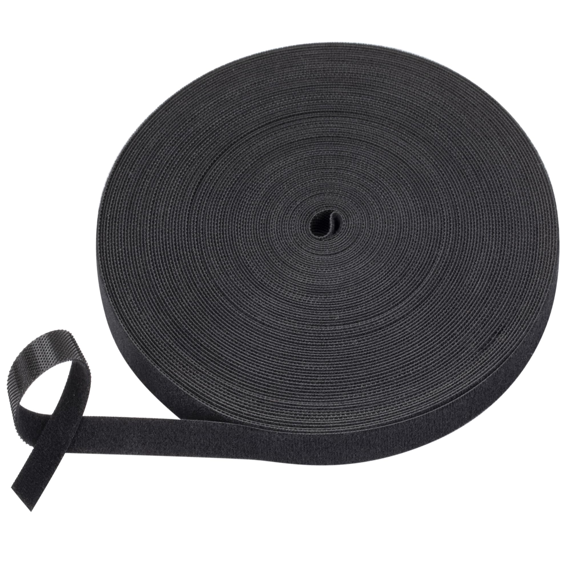 Nylon Hook and Loop Cable Ties, Black Self-Adhesive Reusable Cable Rolls-Customizable Length for Electricians,Home Cable Tie Alternative,Organizer Tape for Wires(25Yd X1Rolls)
