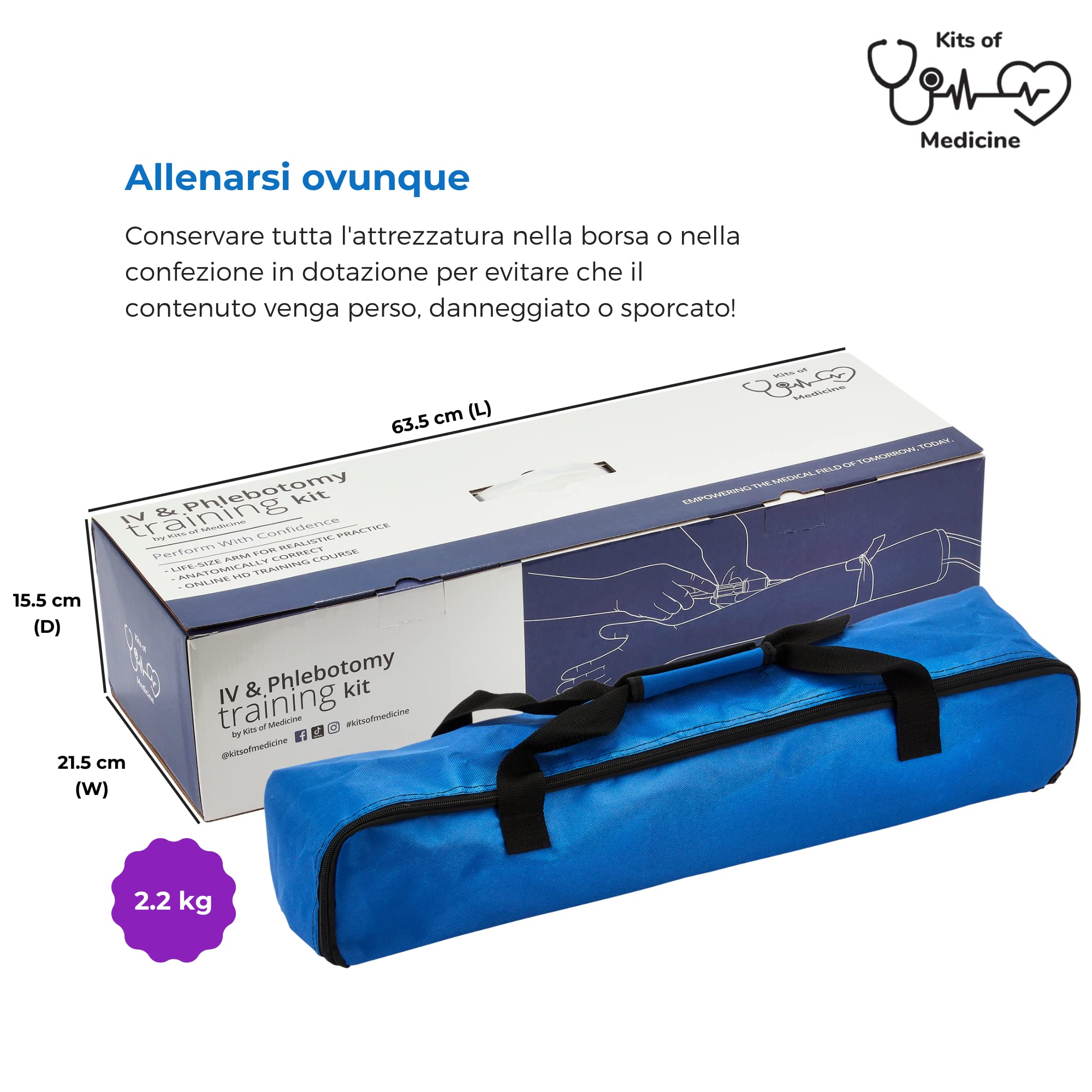 Kit di Flebotomia | Kit per la pratica della flebotomia al braccio, Venipuntura, Flebo | Regali perfetti per studenti in medicina e infermieristica per la pratica della flebotomia | PER USO EDUCATIVO