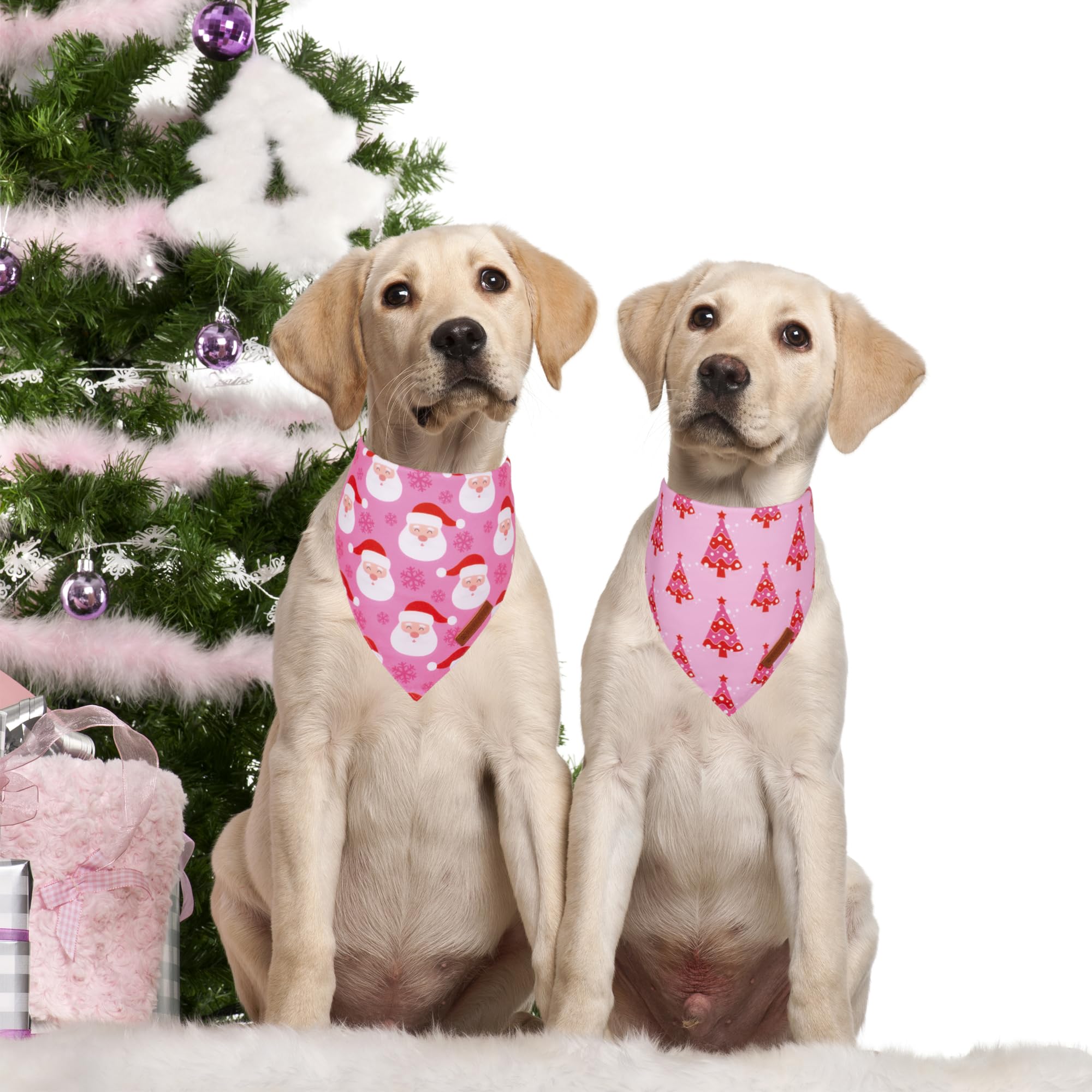 ADOGGYGO Christmas Dog Bandana, Christmas Tree Santa Dog Scarf, Premium Durable Fabric - Image 2