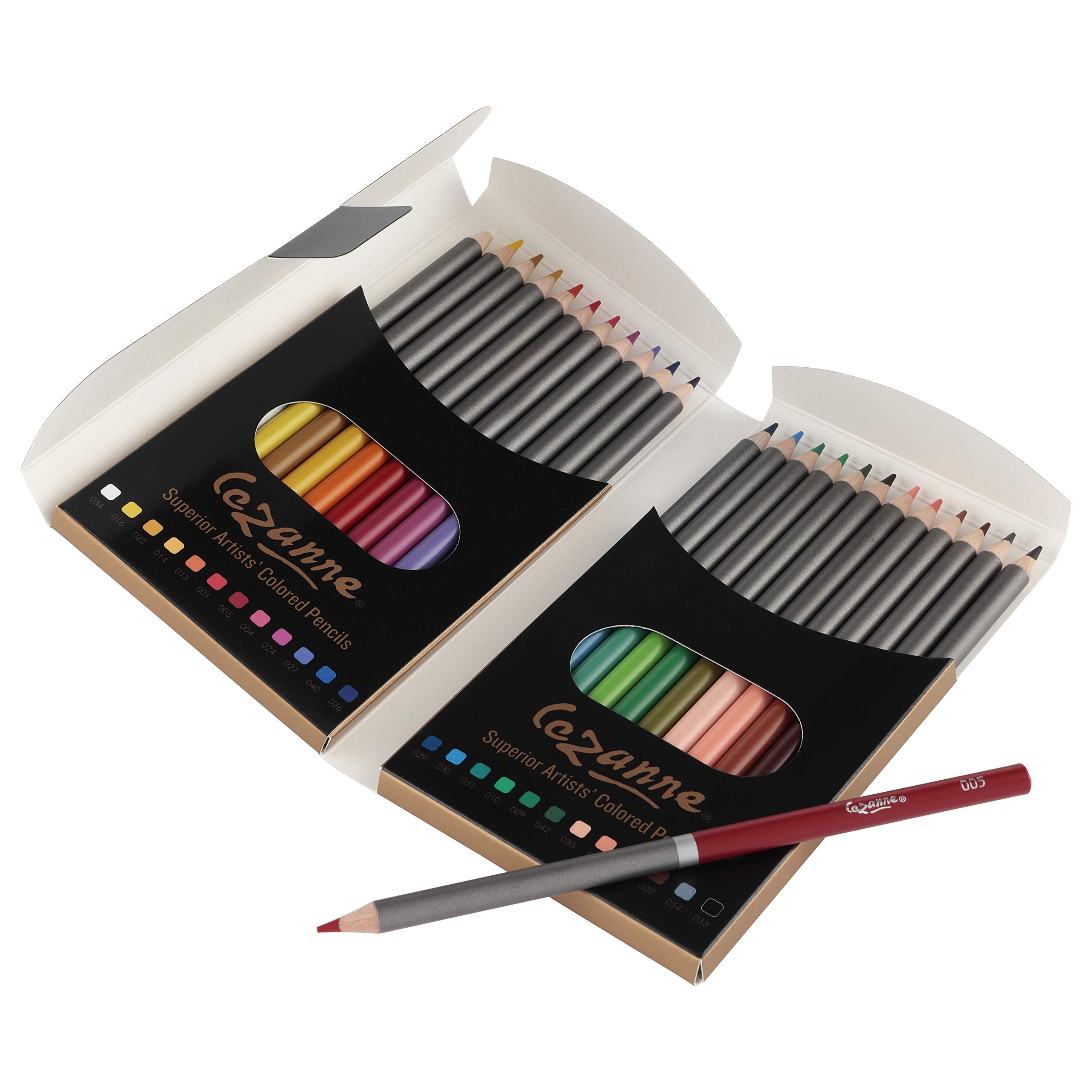 Cezanne Professional Colored Pencil Set of 24 Colors, Artist Quality Soft Core Leads for Drawing, Art, Sketching, Shading, Coloring, Layering, Blending