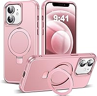 Vista 49 de Funda de grado militar compatible con iPhone 14 Plus de 6.7 pulgadas, con soporte magnético invisible tipo anillo, compatible con MagSafe y gran