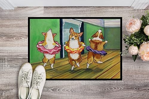 Miniatura 2 de Caroline's Treasures 7276MAT - Felpudo con diseño de bailarina Corgi de 18 x 27 pulgadas, para interiores y exteriores, para entrada,
