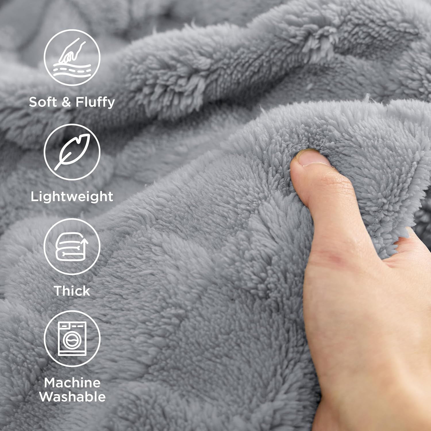 Bedsure GentleSoft Blankets Queen Size for Bed - Super Soft Cozy Blanket for Women Men Girls, Large Fuzzy Fleece Throw for Bedroom Decor, Silver Grey, 90x90 Inches - Image 3