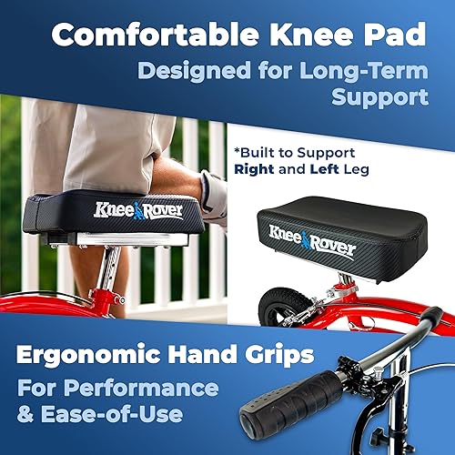 Miniatura 7 de KneeRover Jr - Patinete todo terreno para adultos y niños pequeños en color rojo