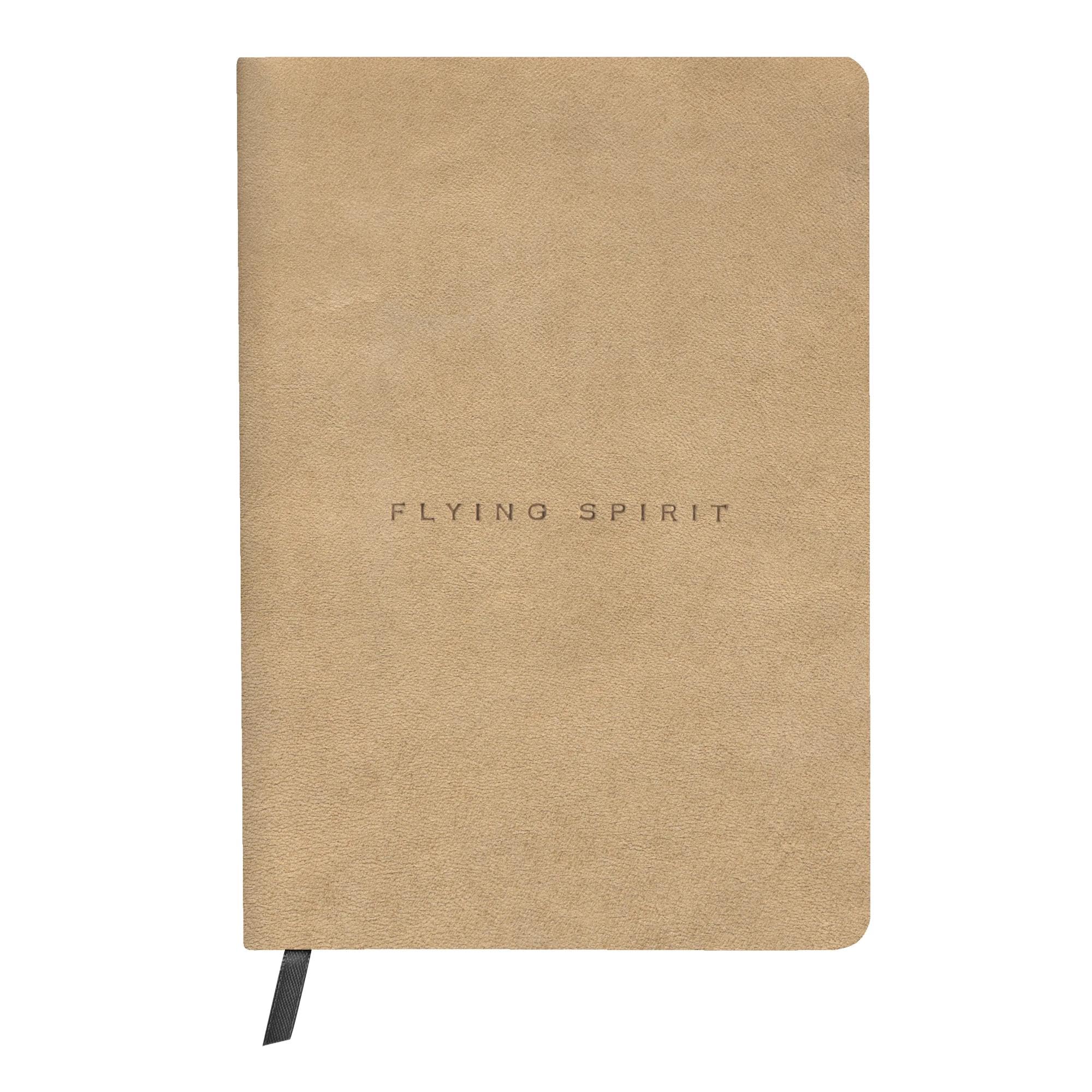 Clairefontaine Flying Spirit Leather Notebook A5 Beige - Lined