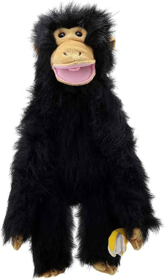 The Puppet Company - Medium Primates - Chimp Toy, Black