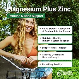 Essential Elements Magnesium Plus Zinc with Vitamin D3 - Scientifically Formulated Heart, Bone, & Muscle Support - 225mg Triple-Strength Magnesium Complex with Glycinate, Malate, Citrate - 540 Count