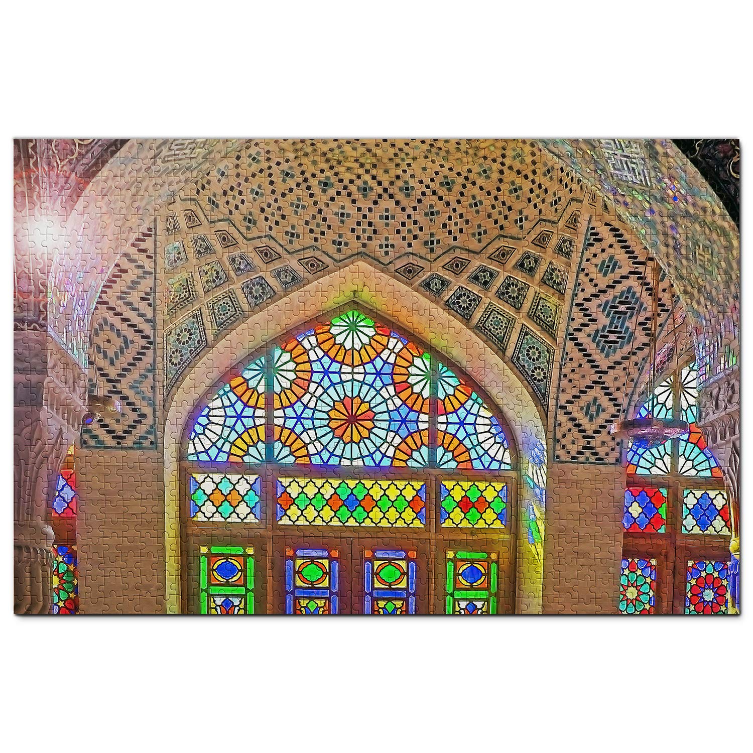 Iran Jigsaw Puzzle 2000 Piece Nasir al-Mulk Mosque Shiraz Iran Puzzle Game Artwork Travel Souvenir Papery 70x100CM