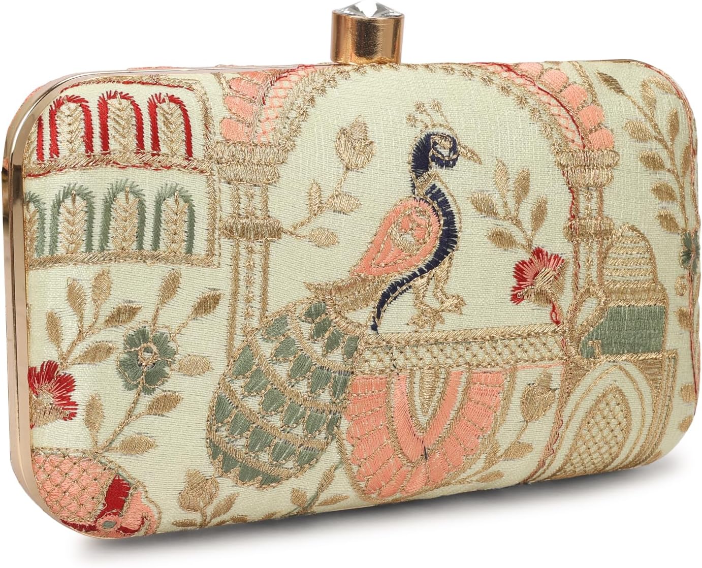 Hand Crafted LONGING TO BUY Designer Box Clutch - Zari Embroidery Hand Clutch