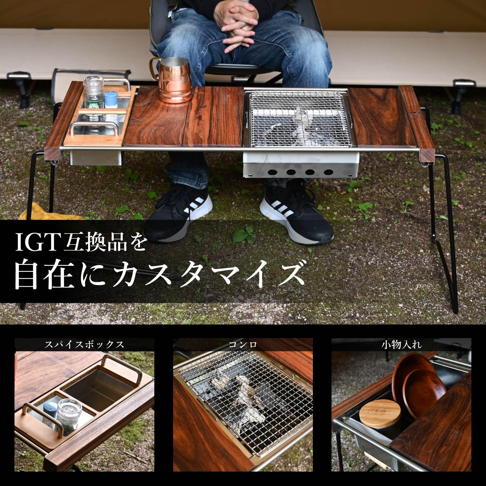 Amazon.co.jp: waku fimac アウトドアテーブル キャンプテーブル