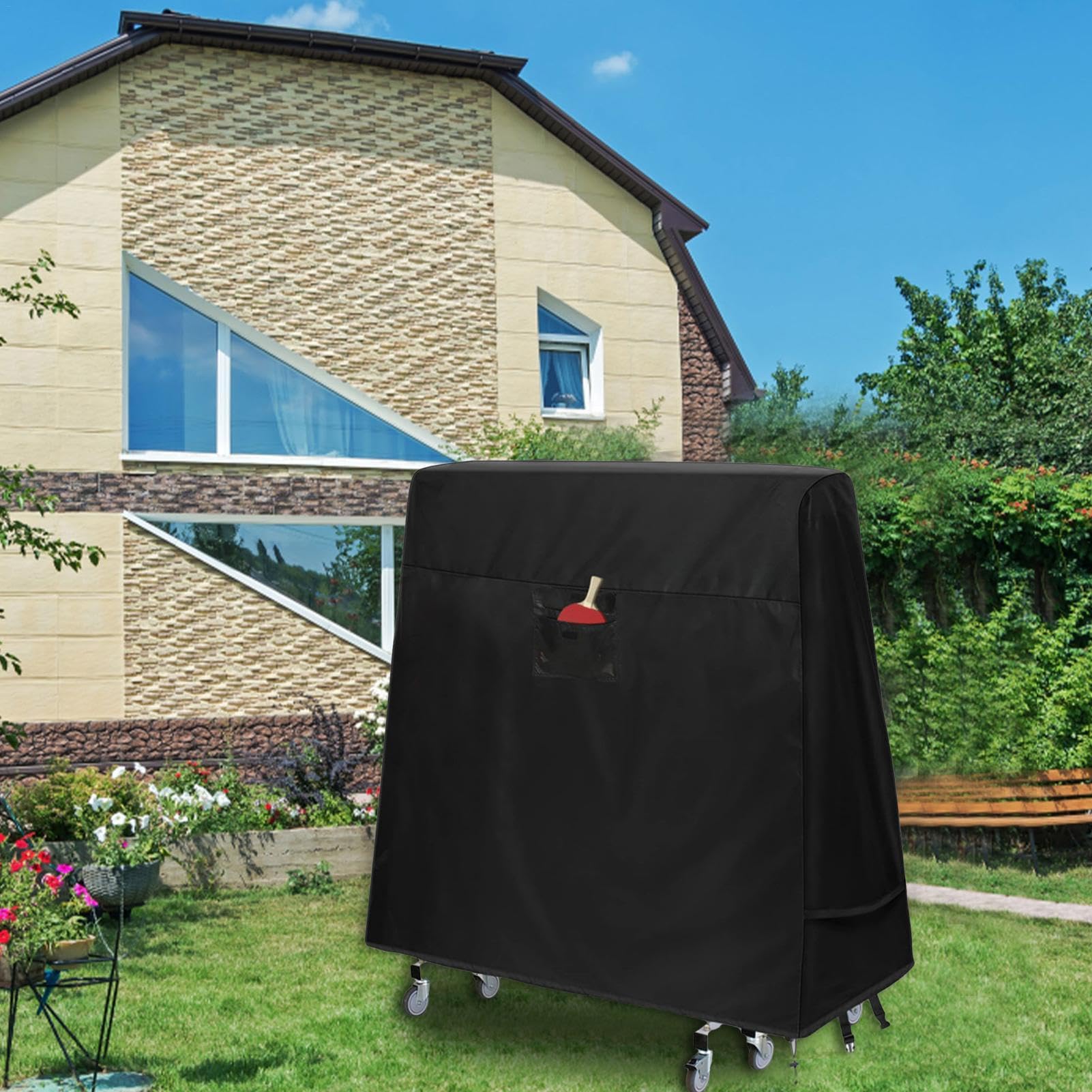 Copertura per tavolo da pong, spessa copertura protettiva per tavolo da pong 210D, protezione per tutte le condizioni atmosferiche, realizzata in tessuto morbido, resistente e impermeabile, | pong 210D, protezione per tutte le condizioni atmosferiche, rea