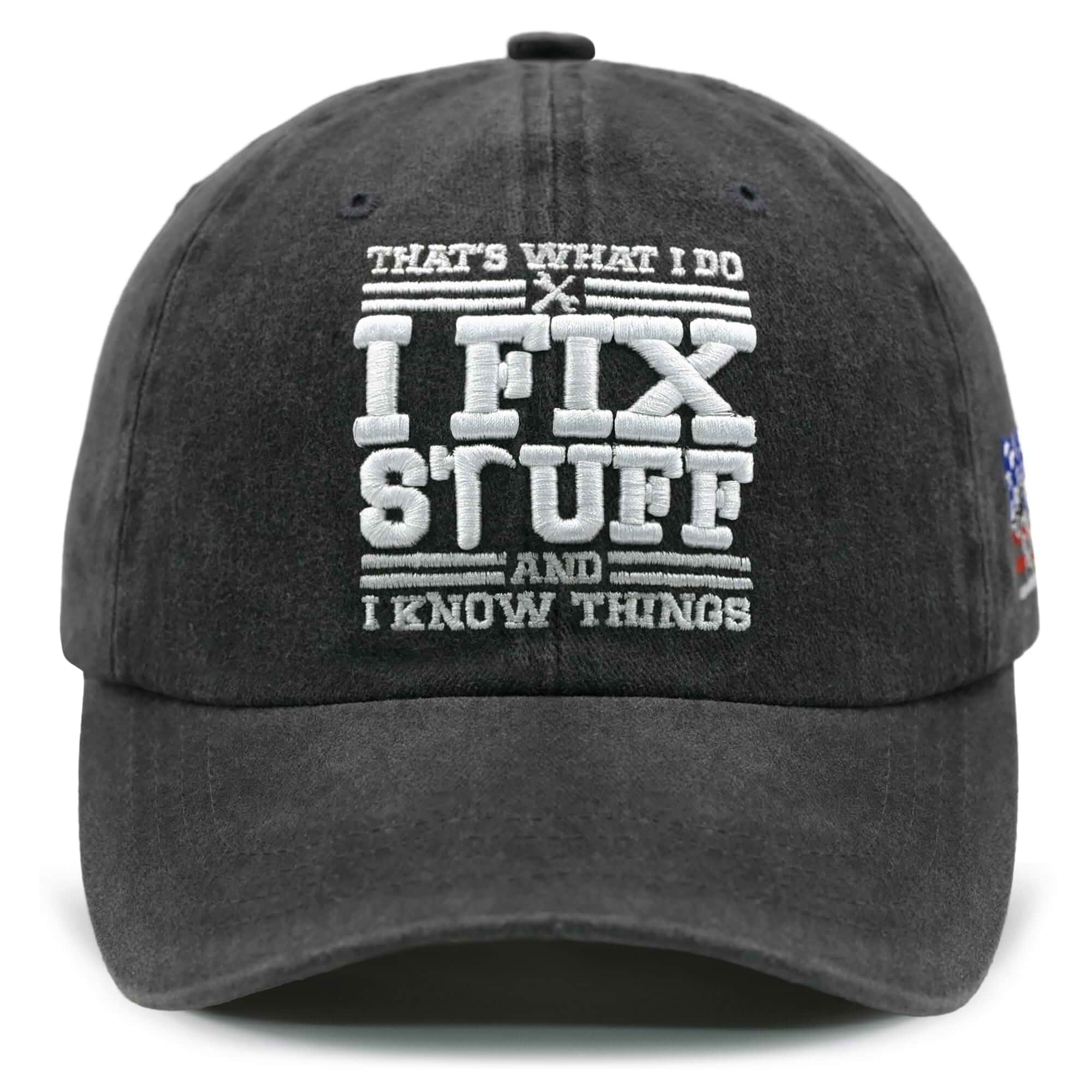 3D Raised Embroidery Baseball Cap, Soft Washed Cotton Curved Brim Hat, Adjustable Slide Buckle Sun Visor Hat for Men dad