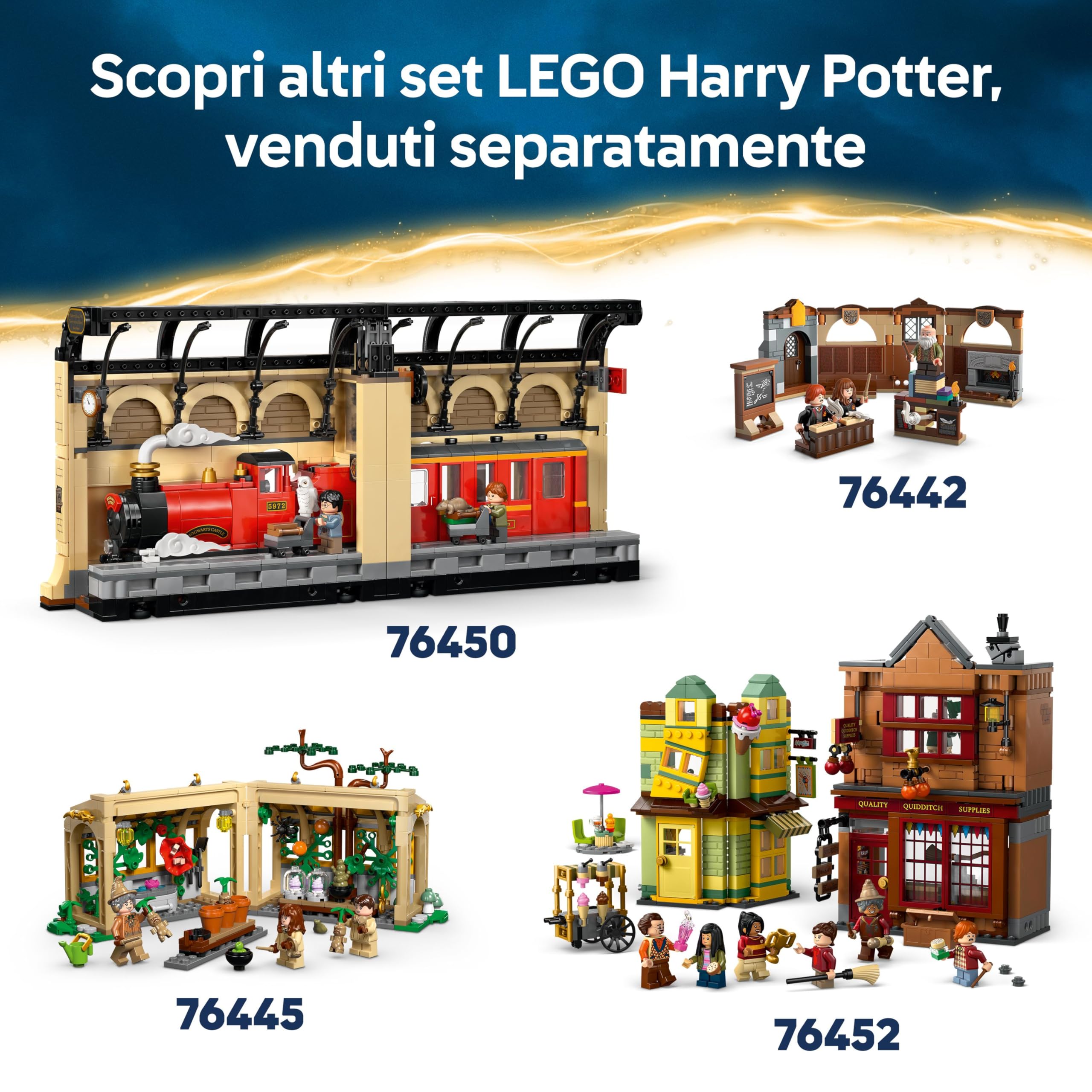 LEGO Harry Potter Castello di Hogwarts: Torre della Grande Scalinata Principale - Giocattolo con Stanze Modulari (Chiavi Alate e Scacchi dei Maghi) con 12 Personaggi - Regalo per Bambini da 10+ 76454