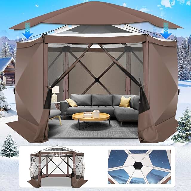 12 Backyard Gazebo Ideas for Shade Comfort and Entertaining 33 COBIZI 12x12FT Pop Up Gazebo Screen Tent Screen House for Camping, Scree...