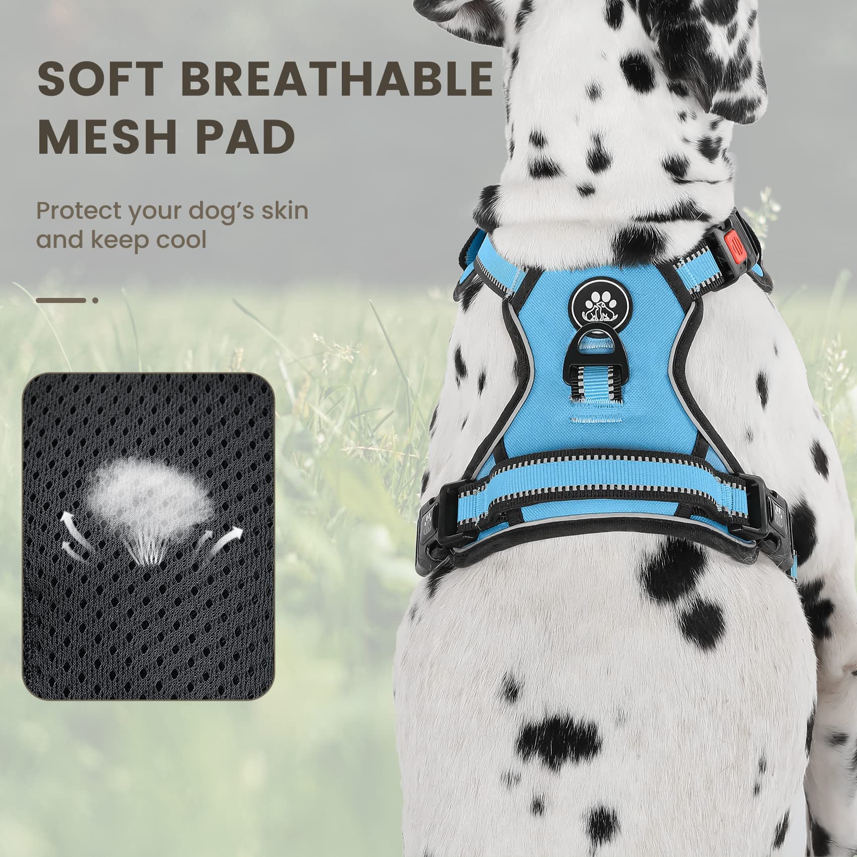 FURRYFECTION XL Anti-Pull Dog Harness, Golden Retrievers Extra Strong Control Reflective Oxford Vest with Dual Padded Handles - Image 2