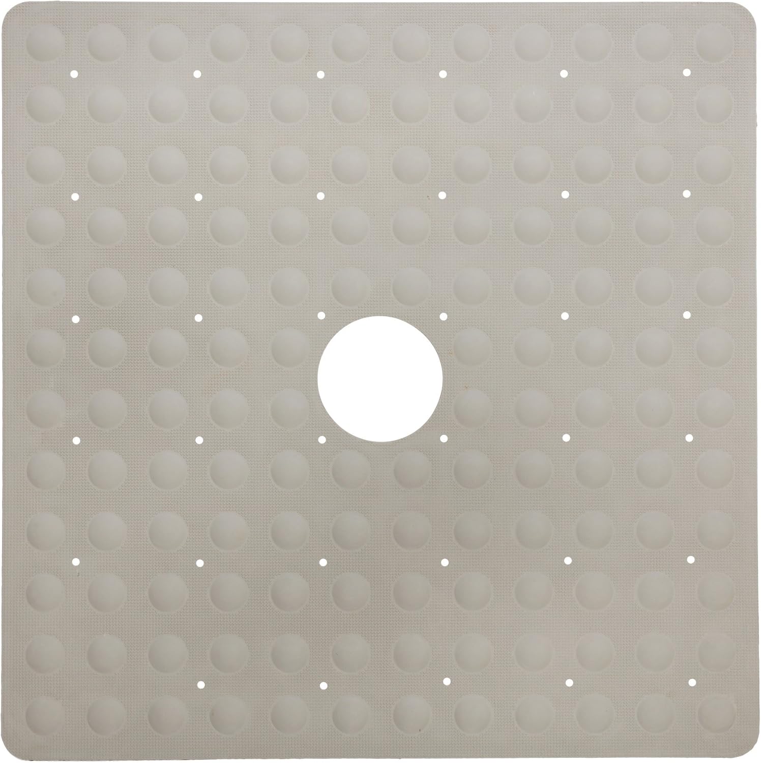 SlipX Solutions Tan Square Rubber Safety Shower Mat with Microban Antimicrobial Product Protection, Reliable Slip-Resistance in Shower Stalls (21 Inch Sides, Mildew Resistant, 140 Suction Cups): Health & Personal Care