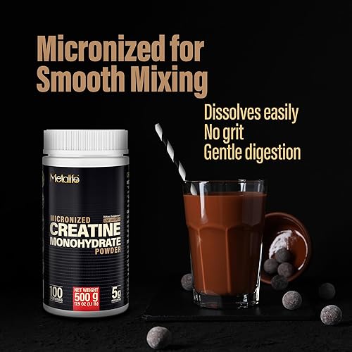 Miniatura 9 de Monohidrato de creatina en polvo 100% puro, fabricado en Canadá, 17.64 oz (100 porciones) de polvo micronizado, crecimiento muscular, sin sabor,