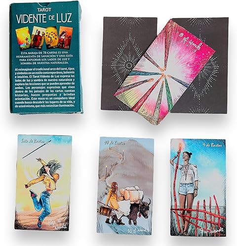Miniatura 4 de Tarot Vidente de Luz en Español - Tarot de Vidente Luz solo en Español 78 Cartas con guía - baraja de tarot para principiantes, expertos