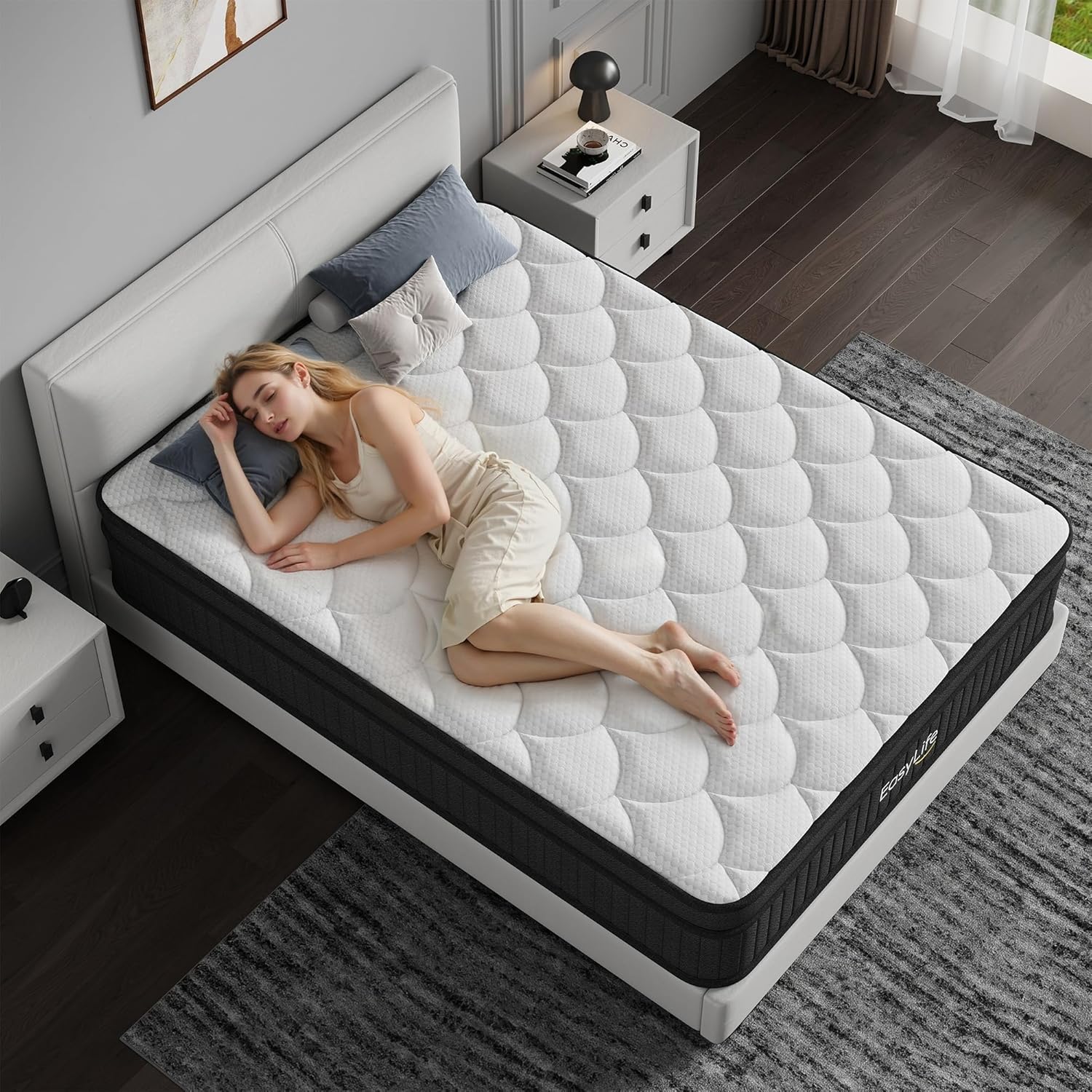 14 Inch Multilayer Hybrid Queen Mattress|Cochones Mattress|Nectar Mattress|Medium Firmness|Cool and Breathable|Individual Pocketed Springs for Motion Isolation| in a Box