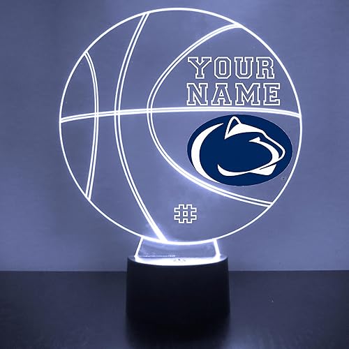 Miniatura 41 de Letrero LED personalizado de baloncesto de los Wolverines de la Universidad de Michigan, lámpara de luz nocturna con control remoto y nombre o
