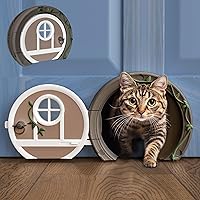 PurrfectPortal Gnome Door Cat Door for Interior Doors - Lockable No-Flap Kitty Door, Easy Install, Fits Cats Up to 20 lbs