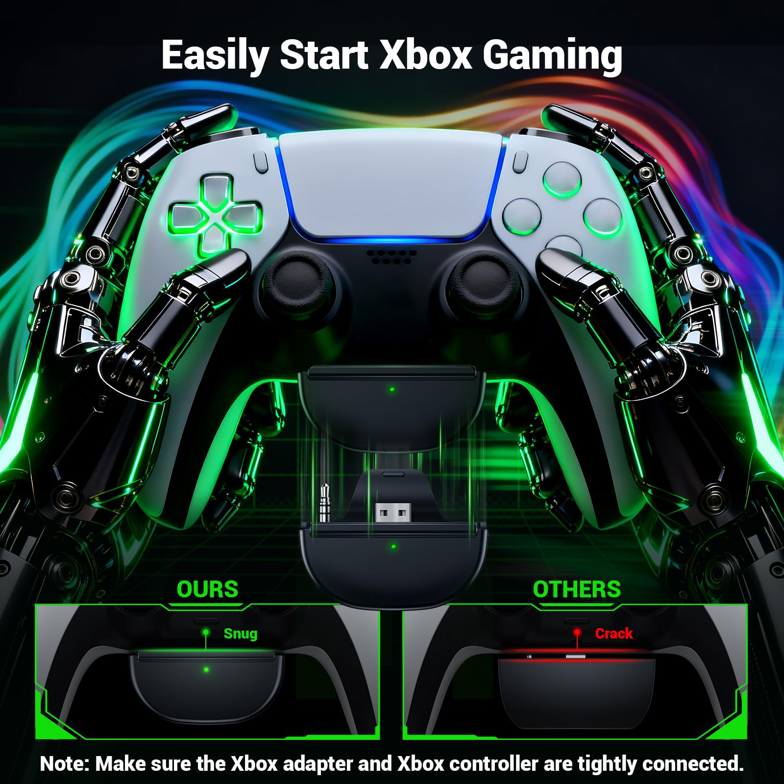 Cuffie da gioco wireless per Xbox Series X|S, Xbox One, PC, PS5, PS4, Mac, Switch, 2,4 GHz wireless e Bluetooth 5.4, cuffie da gioco con microfono con cancellazione del rumore, batteria da 50 ore