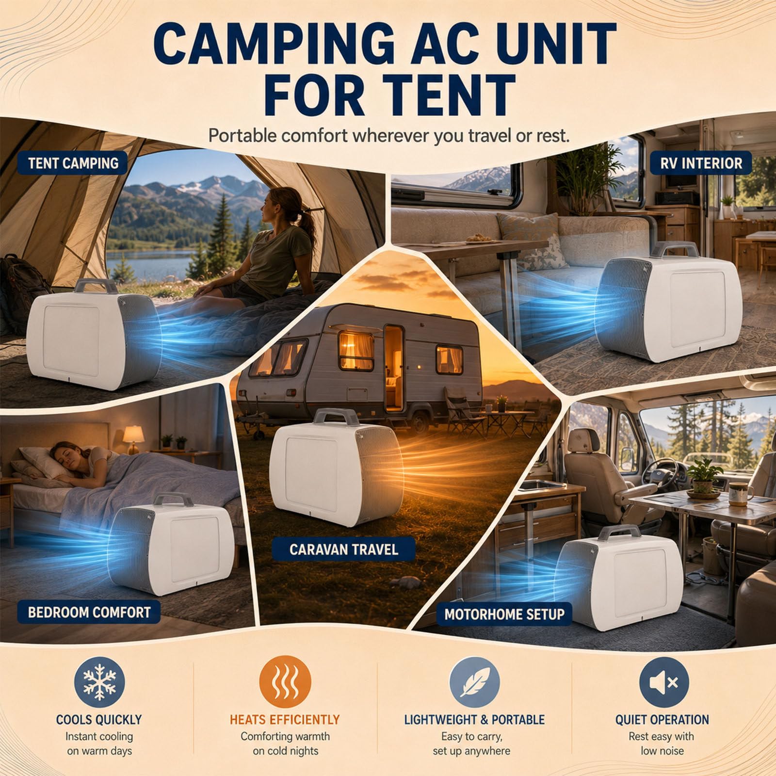 Aire Acondicionado Portátil 4 En 1 con Función De Frío Y Calor Indoor5500Btu