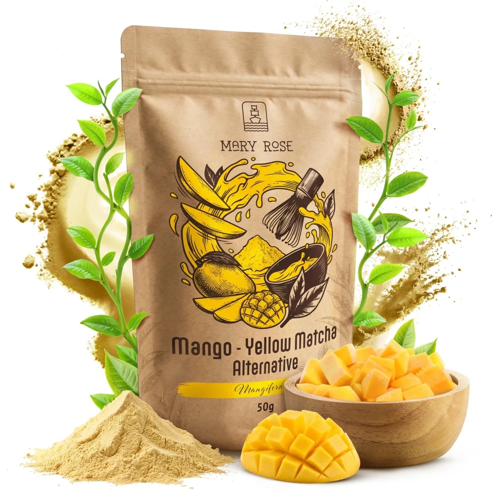 Mary Rose Żółty zestaw matcha premium i akcesoria
