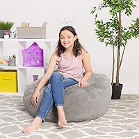 Vista 403 de Posh Creations - Puff para niños, adolescentes y adultos, incluye funda extraíble y lavable a máquina, tamaño grande de 38 pulgadas, lona con diseño