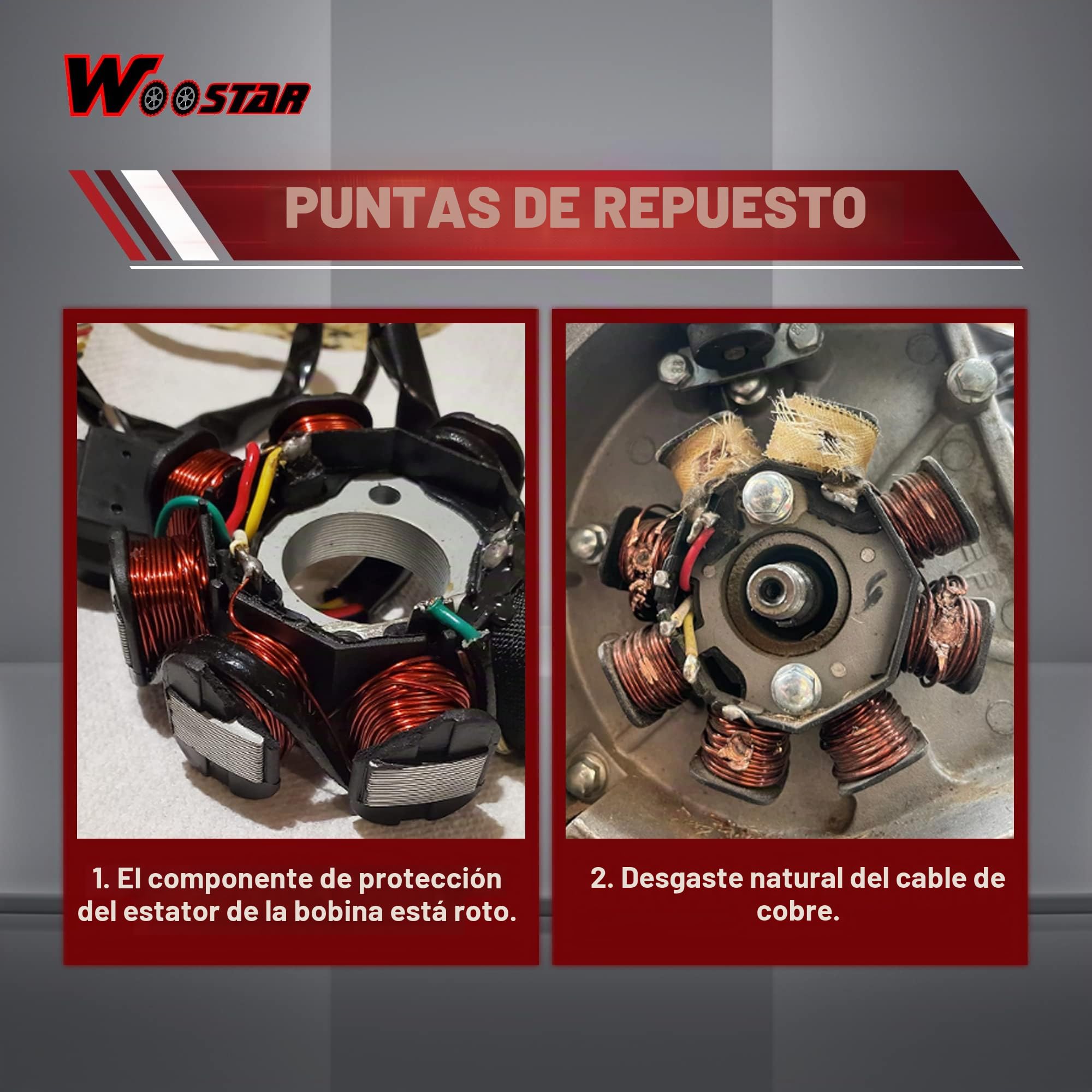 WOOSTAR 18 Bobinas 9 Cable Estator Magneto de Encendido Reemplazo para Warrior 350 YFM350 Raptor 350 YFM350 Wolverine 350 YFM350 Big Bear 400 YFM400 ATV 2002-2004 Motor