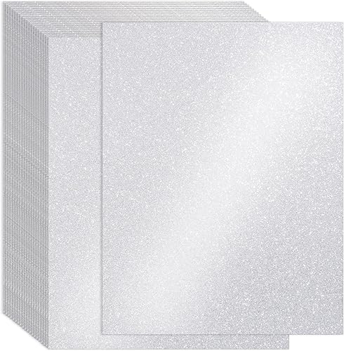 120 hojas de cartulina plateada con purpurina, de una cara, no adhesiva, 8.5 x 11 pulgadas, hojas brillantes de alta calidad para manualidades,