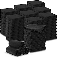Vista 8 de Macarrie 200 paños de limpieza de microfibra absorbentes a granel, reutilizables, sin pelusas, sin manchas, trapos de lavado para casa, cocina, Negro