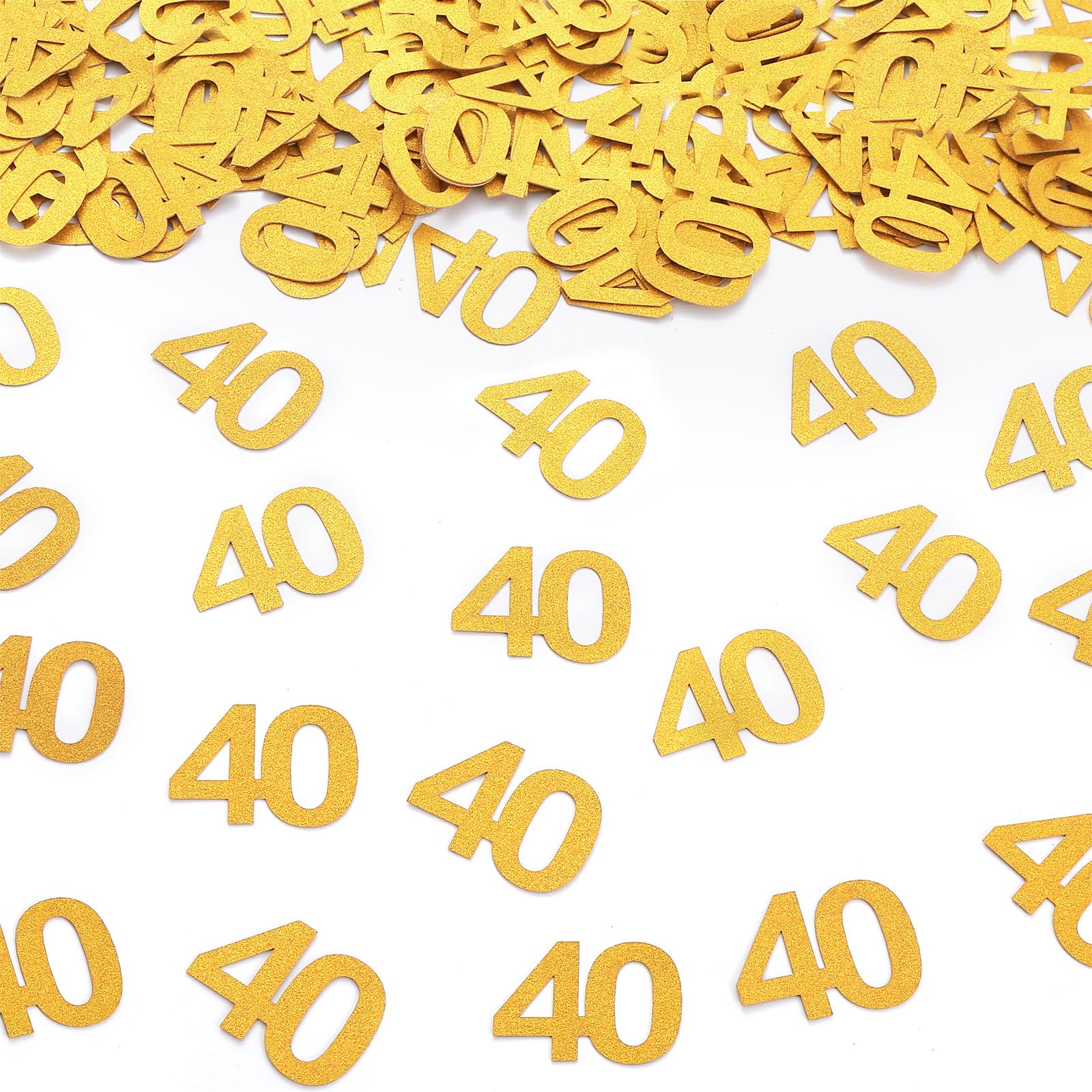 40th Happy Birthday Confetti Decorations - Gold Glitter Number 40 Party Decorations, Wedding Anniversary Party Table Decorations