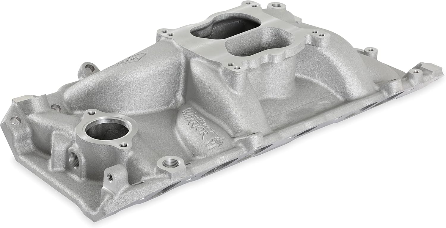 Weiand 8123 Street Warrior Square/Spread Bore Satin Oval Port Intake Manifold