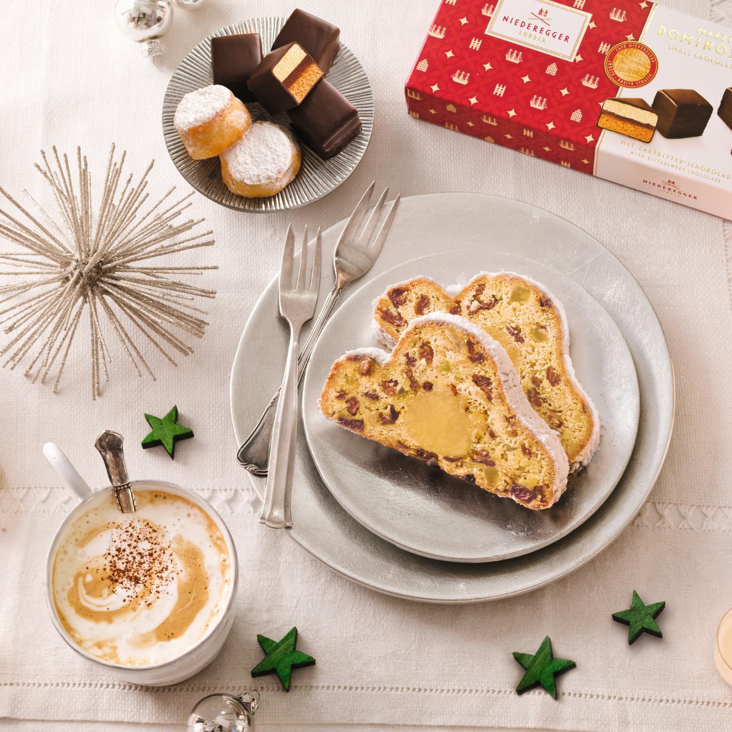 Niederegger Stollen Cake Gâteau Stollen de Noël en Massepain Traditionnel 750 g