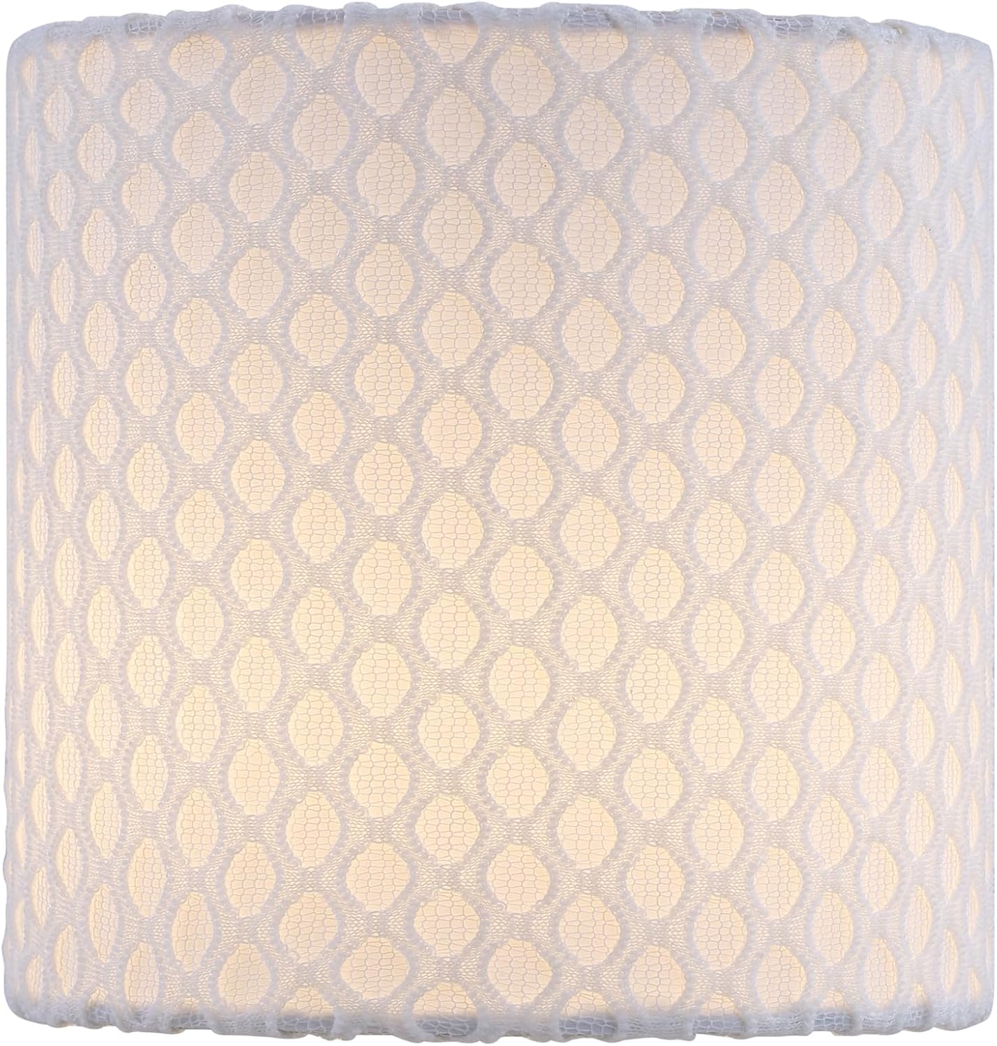 Aspen Creative 31204 Small Clip-On Drum Lamp Shade in Off-White with Honeycomb Pattern, 5" Top x 5" Bottom x 5" Slant Height, for Chandeliers & Wall Sconces