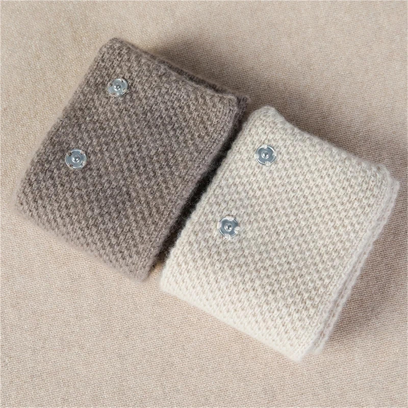 Bufanda Corta Sencilla for Mujer, Faja for Cuello, Otoño Invierno, Cruzada, cálida, Manga for Cuello for Hombre(Light Camel)
