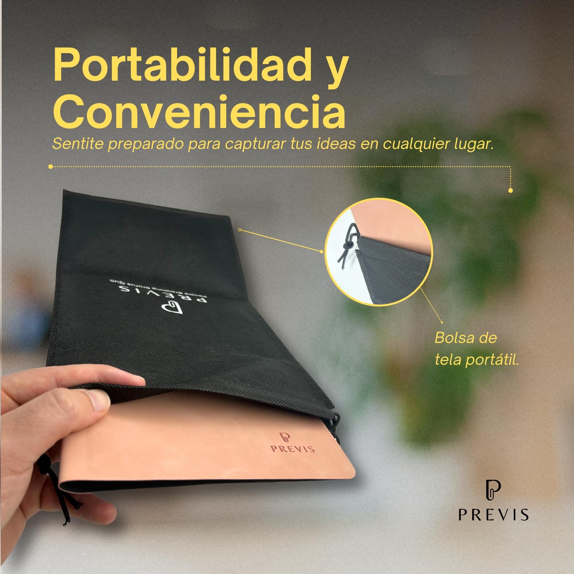 PREVIS Pizarra Blanca Pequeña Encuadernada Plegable con 3 Rotuladores de Punta Extrafina + Paño de Borrado + Funda Portátil - Anotaciones Rápidas, Borrables y Eficaces para Oficina y Estudios