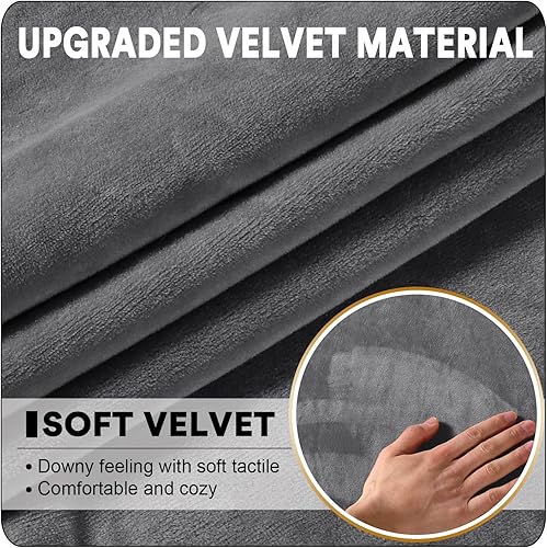 Miniatura 6 de cjc Fundas de sofá modular, 4 piezas, fundas de sofá para sofá seccional en forma de L, de terciopelo separado, funda de diván elástica para